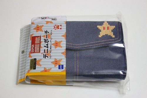 Super Mario Toad and Star Denim Carry Pouch for Nintendo 3DS XL from Japan/ New! - Picture 1 of 7