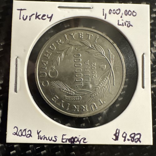Turkey 1 Million Lira, 2002, KM #1163, Mint Commemorative - Combine Ship - BIN 2 - Picture 1 of 5