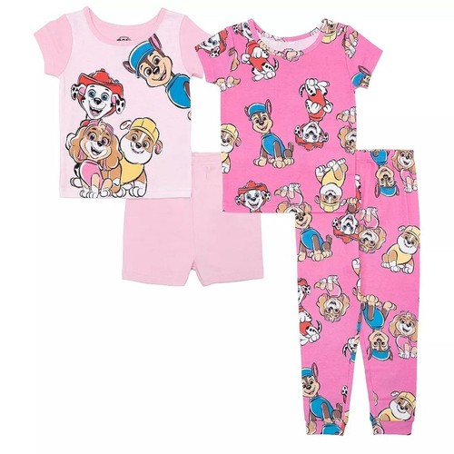 Paw Patrol Kleinkind Mädchen Kurzarm Rosa 4-teiliges Figuren Pyjama Set - Bild 1 von 10