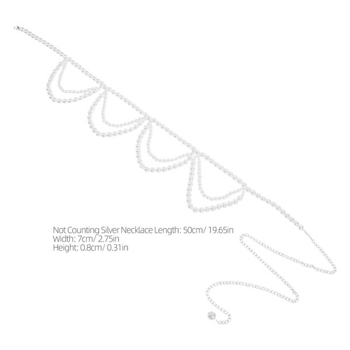  Kunstperlen Taillenkette - eleganter mehrlagiger Perlengürtel mit verstellbarer Kette - - Bild 12 von 12