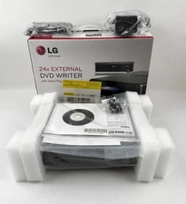 LG GE24NU40 Multi External USB 2.0 24X DVD Writer Rewriter Black w/ Box GE24