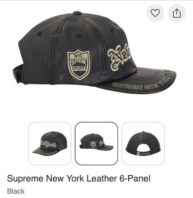 Supreme Leather New York Leather 6-Panel Black Cap | eBay