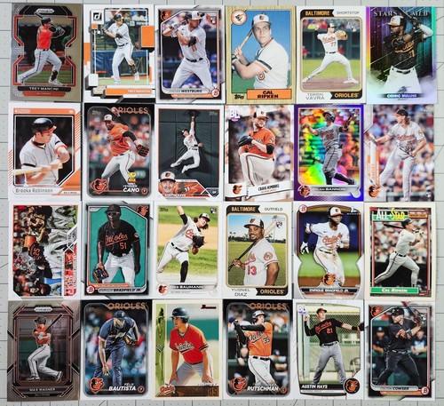Baltimore Orioles 72 Baseball Card Lot w/ Rookies Stars Inserts Foils Prospects - Picture 3 of 4