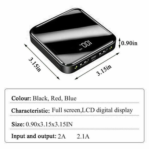 Power Bank 20000mAh 2USB Ricarica Rapida Portatile Esterno Batteria Backup Caricabatterie - Foto 3 di 17