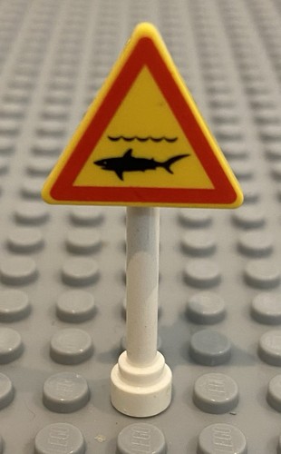 LEGO Beach Insegna Nuoto Oceano, Squalo nell'acqua, Avvertimento (Stampato) - Foto 2 di 2