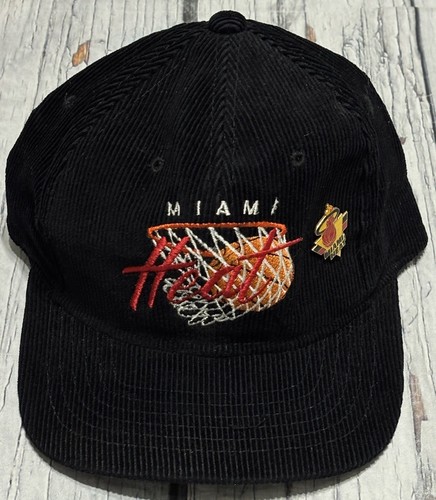 Vintage Miami Heat Corduroy Drew Pearson SnapBack Hat Green Yougan Rare - Picture 1 of 13