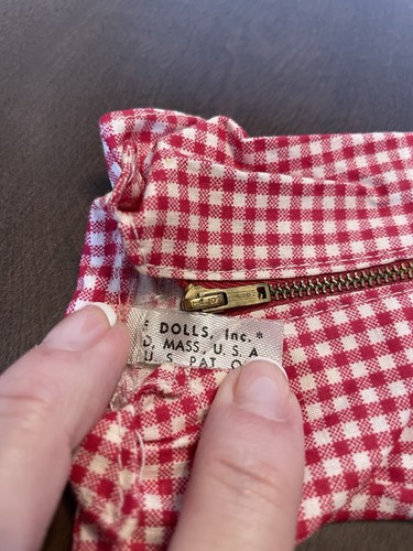 Vintage Vogue Doll Gingham Shirt with Zipper, Red hat & White Glasses w/ Flowers - Picture 7 of 7