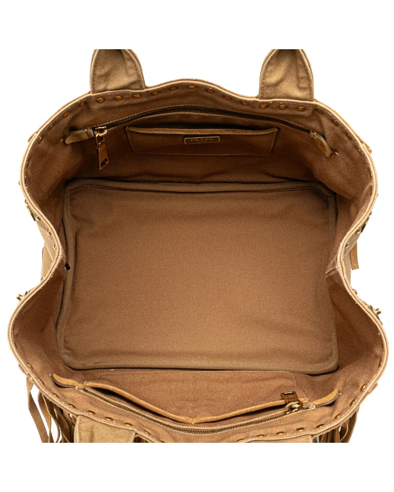 Preloved prada Fringe Suede Messenger Bag Women Brown Satchel One Size Foto 4 de 4