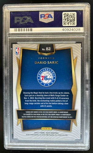 2016-17 Select Dario Saric RC Rookie Concourse #82 76ers PSA 10 - Picture 2 of 2
