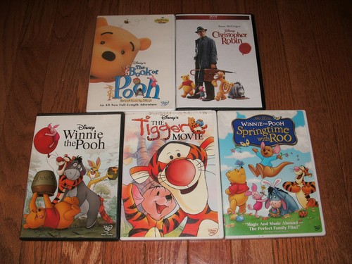 Winnie Puuh Set 5 DVDs. Tigger Film, Book of Pooh, Christopher Robin + 2