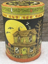 2008 Debbie Mumm Halloween Canister Medium Happy Haunting Haunted House HTF