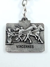 Keychain - Vincennes Horses Equestrian PMU Vintage Metal 1960s
