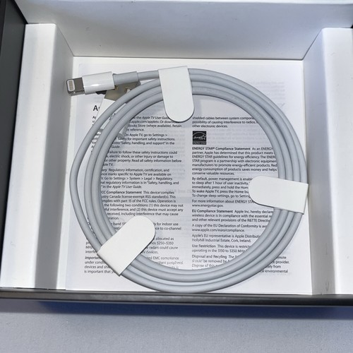 Apple TV 4. Generation 32gb Schwarz MGY52LL/A Model A1625 Remote Kabel in Box - Bild 11 von 13
