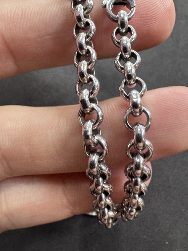 23.5g MOVADO Sterling Silver & 18k Diamond Charm Bracelet 6.75” Jewelry lot X - Picture 2 of 13