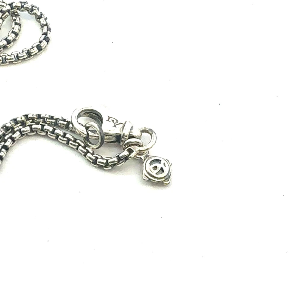 Collar Cadena Diamantes Cornalina David Yurman 16" 7 mm Plata Estate DY658 Foto 3 de 4