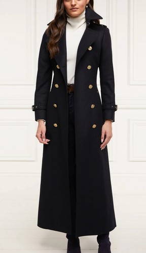 Brand New Full Length Marlborough Trench Coat, Soft Navy - Picture 5 of 7