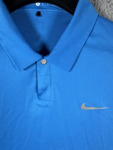 Nike Tiger Woods Collection Poloshirt Herren Small Blau Snap T Atmungsaktiv Golf - Bild 4 von 9