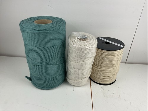 Macrame Cotton Cord Lot 3 Different Colors
