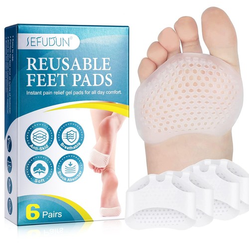 Metatarsal Pads, 6 Pairs, Soft Gel Foot Pads for Women & Men, Ball of Foot Cu...