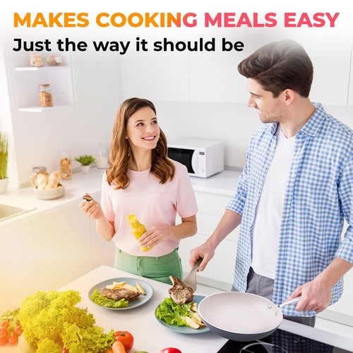 Mueller 12 Zoll Bratpfanne, Schwerlast Antihaft Deutsch Steinbeschichtung Kochgeschirr - Bild 8 von 8