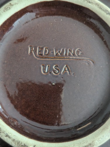 Vtg Red Wing Pottery USA Dancing Pheasant Large Serving Bowl Mid Cen Kitsch Art - Picture 12 of 23