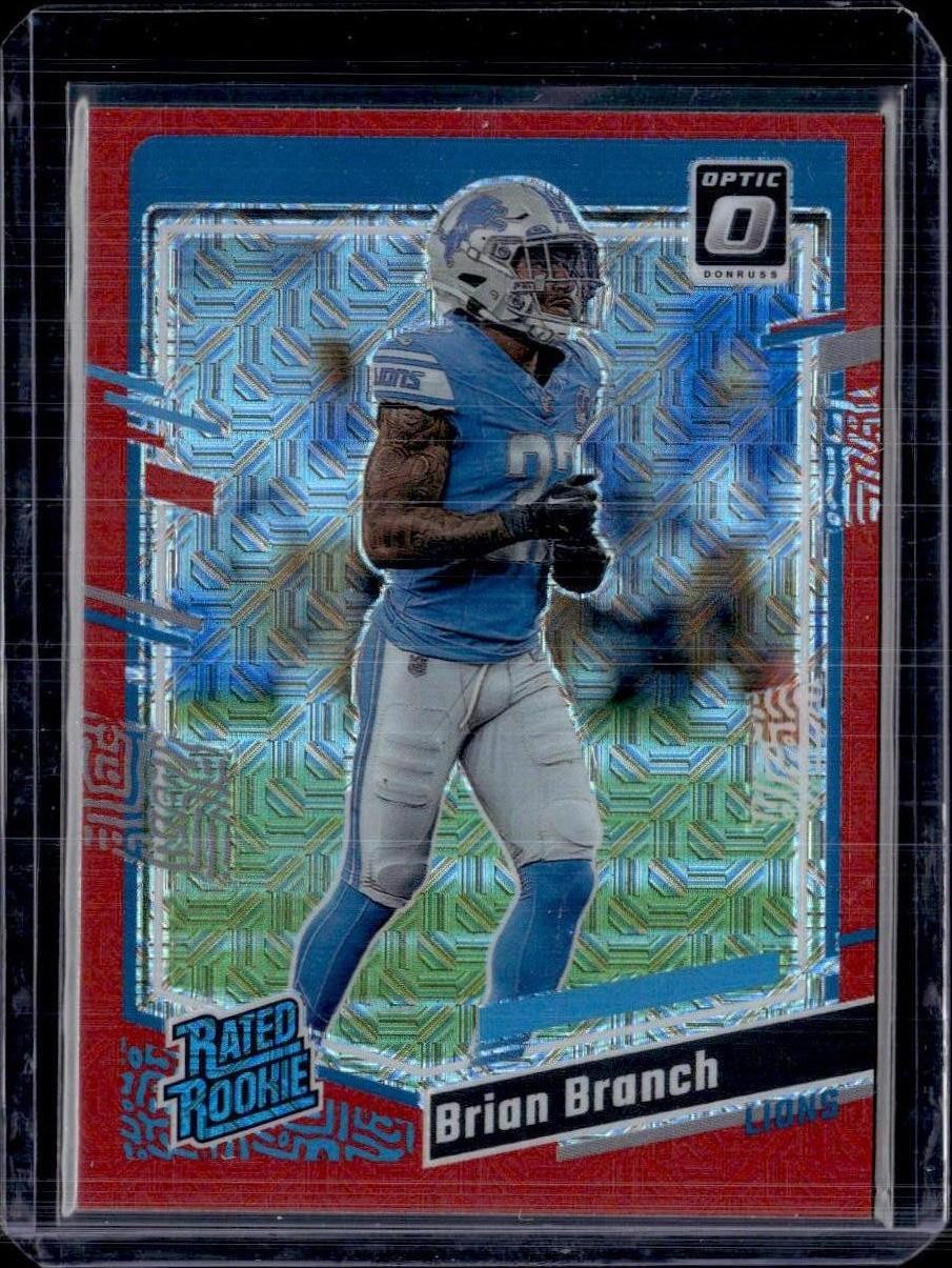 2023 Donruss Optic #233 Brian Branch Red Mojo Prizm