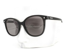 Prada SPR 22ZF 1AB-5Z1 Sunglasses Black Gray Polarized w/case Alternative Fit