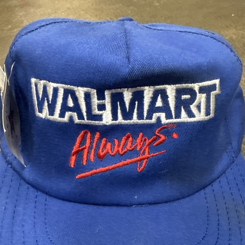 Vintage 90s Walmart Always SnapBack Hat Blue Cotton Trucker NOS Deadstock USA - Picture 2 of 9