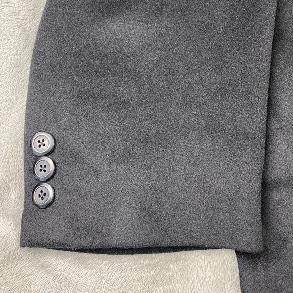 Pronto Moda Men's Black Wool Cashmere Blend Overcoat Hand Tailored Italy - Image 2 of 4
