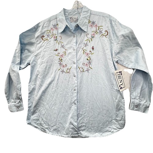 NWT Vintage Deadstock Womens Sz. Large Top Floral Embroidered Granny Grannycore - Picture 2 of 12