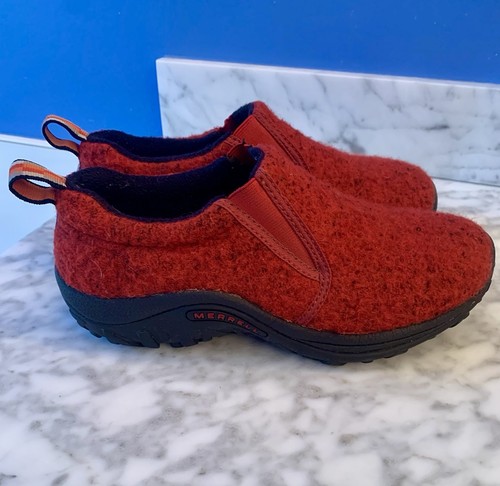 Zoccoli slip on MERRELL rosso lana giungla cuscino d'aria mocassino - taglia 6,5 - Foto 4 di 12