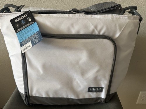 Igloo Cooler Tote Bag  White/Gray Easy Clean 30 Cans - Picture 1 of 12