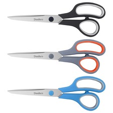 3-Pack 8" Heavy Duty Scissors with Ultra Sharp Blades and Comfort Grip Home