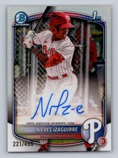 2025 Bowman Chrome Nieves Izaguirre Bowman Chrome Prospects Autographs Refractor