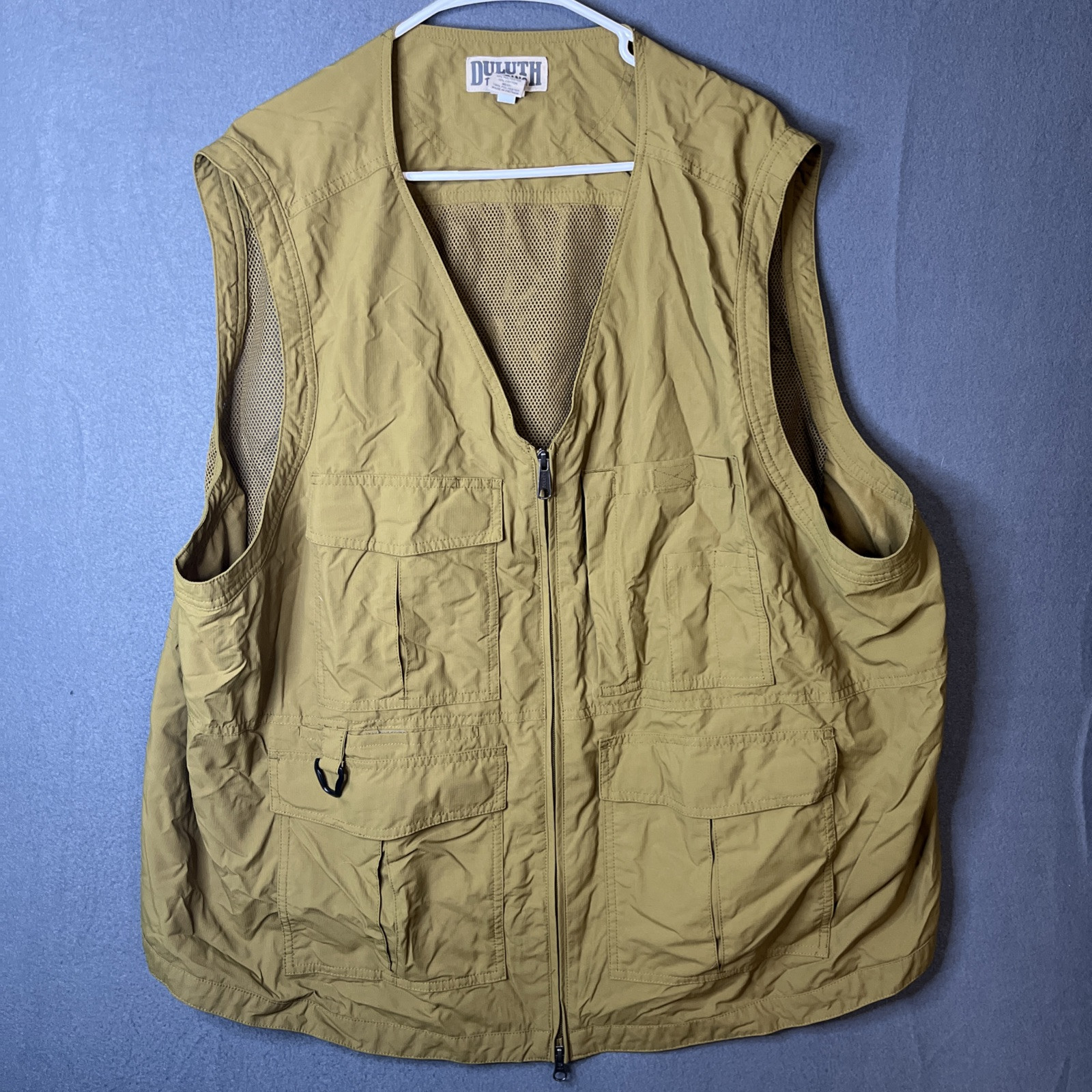 Duluth Trading Men’s 3XL Green Zip Vest with Utility Pockets for Fishing Hunting