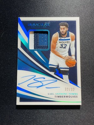 2020-21 Immaculate Patch Auto NPA Karl Anthony Towns 32/32 Jersey Number PO72