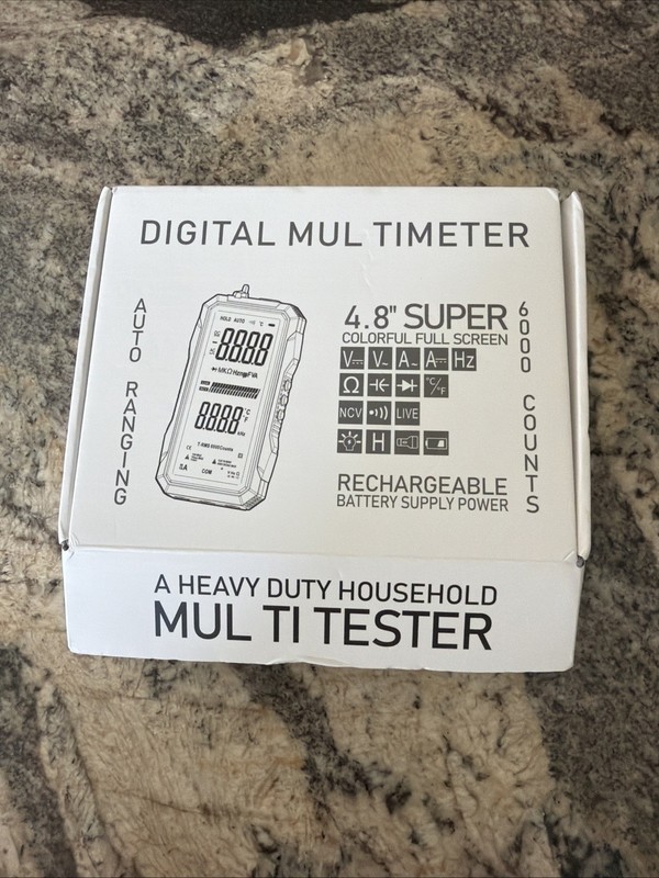 Digital Multimeter 4.8 Inch Color Screen Recharge Auto Ranging 6000 Counts FS899