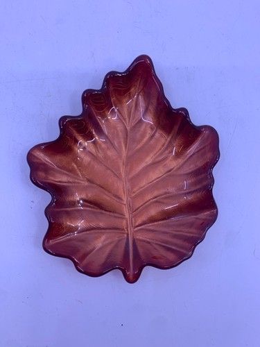 3 LEAF TRINKET DISHES- GREEN RED ORANGE. - Picture 4 of 6