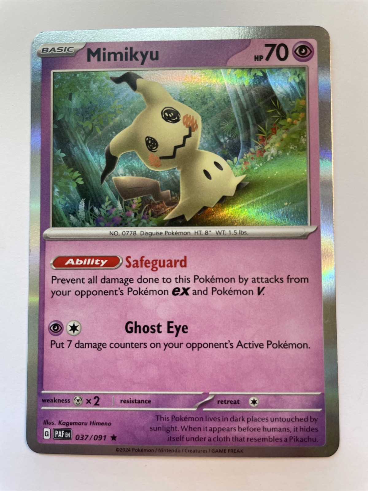 Mimikyu 037/091 - Sv: Paldean Fates Holo (NM)