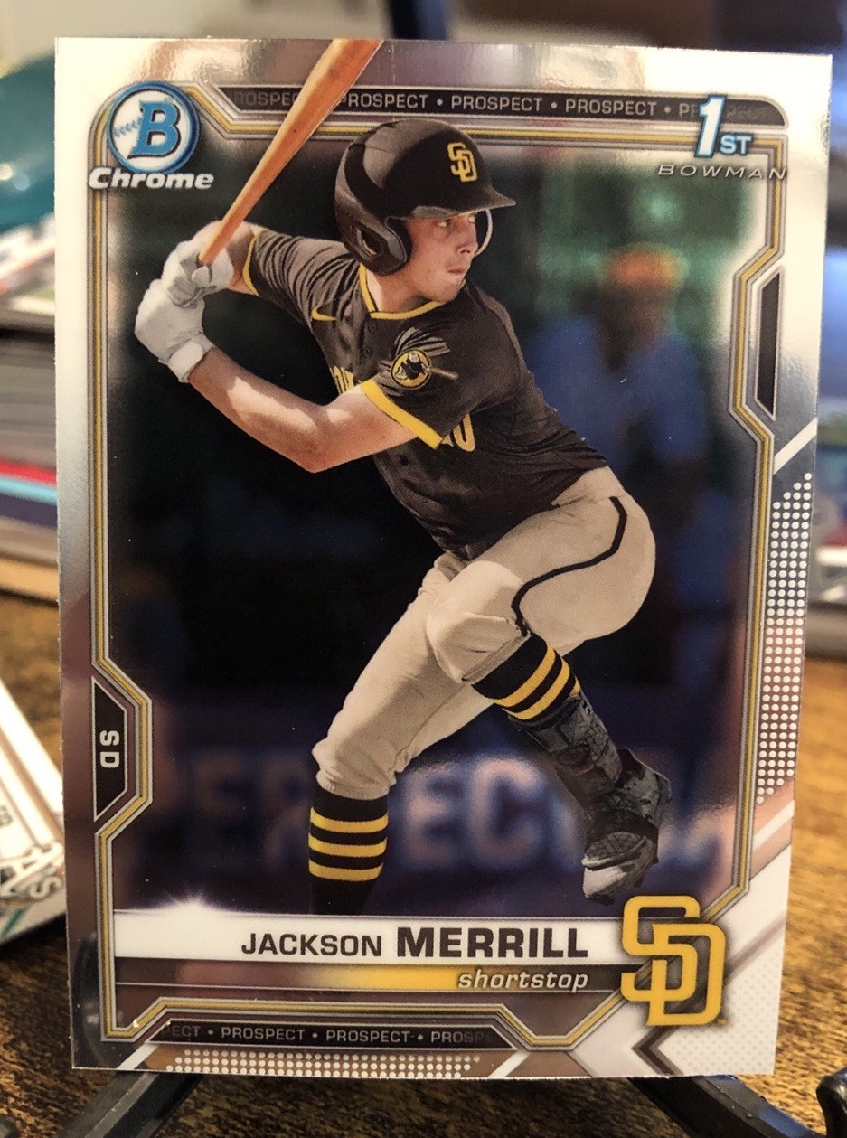 JACKSON MERRILL 2021 BOWMAN CHROME DRAFT 1ST BASEBALL PADRES MLB RC FREE SHIP