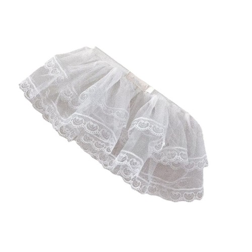 Small Half Body Skirt Double Layer Lovely Lace Trimmed Cake Skirt Comfortable - Picture 9 of 12