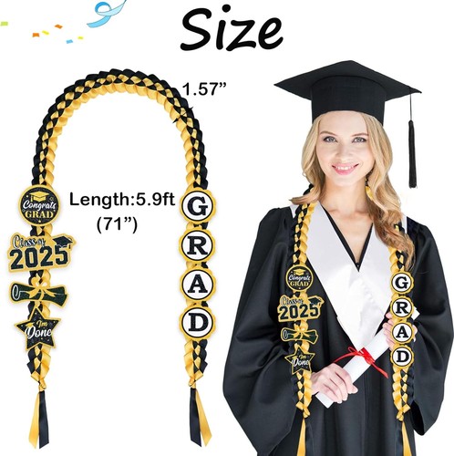 Graduation Leis 2025, Money Lei, Black & Gold - Picture 2 of 7