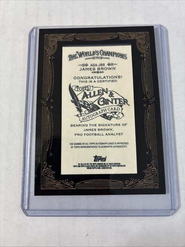 2012 Topps Allen & Ginter James Brown Mini Framed Auto Pro Football Analyst - Picture 2 of 2