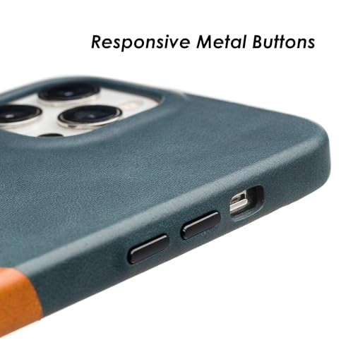 Wilken Leather Wrapped Case Compatible with iPhone | Compatible 13 Tan / Blue - Picture 4 of 7