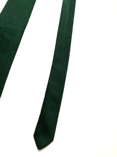 CRESTA EMBLEMA CHANEL VINTAGE CC COCO TEJIDO CORBATA ESTRECHA GAMA ALTA VERDE ITALIA - Imagen 10 de 16