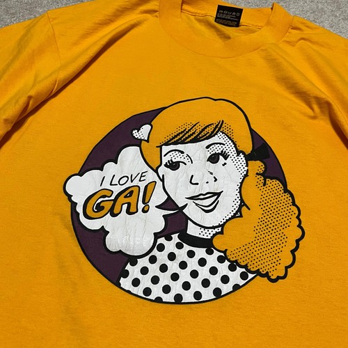 Vintage 90s Yellow ‘I Love GA’ Graphic T-Shirt Large - Picture 3 of 6
