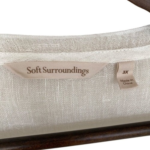 Soft Surroundings Gauze 100% Linen Crinkle Wrap Open Cardigan 3X - Picture 3 of 5