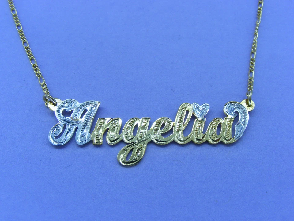 ПЕРСОНАЛИЗИРОВАННЫЙ 14K ЗОЛОТО ПОКРЫТИЕМ ИМЯ ПЛАСТИНА ЦЕПОЧКА ОЖЕРЕЛЬЕ * ВЫБРАТЬ ЛЮБОЕ ИМЯ - Изображение 4 из 4