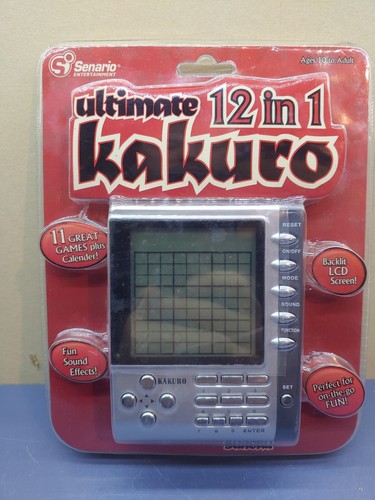 Ultimate 12 in 1 Kakuro & Sudoku Puzzler Electronic Handheld Game Factory Sealed - Afbeelding 4 van 5