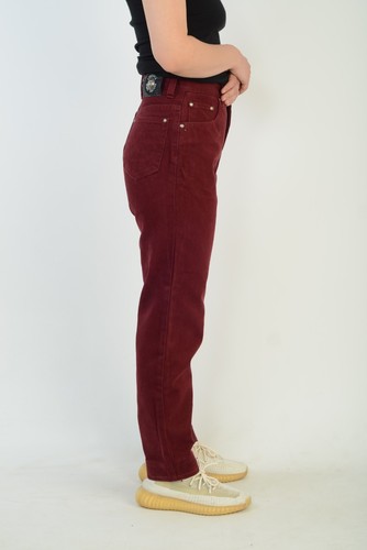 Pantalones de mezclilla Versace Jeans Couture vintage unisex borgoña talla 28 hechos en Italia - Imagen 5 de 20